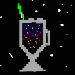 Une image de La recette du Galactic Bartender : un cocktail spatial à base de gin et de curaçao bleu - image générée par IA (DALL-E)
