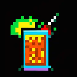 Une image de Pixelated Power-Up Cocktail - image générée par IA (DALL-E)