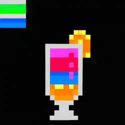 Une image de Le Commodore Cocktail : une recette originale à base de tequila, whisky, jus d'orange, jus de pomme, sirop de fraise et Pop Rocks - recette - image générée par IA (DALL-E)