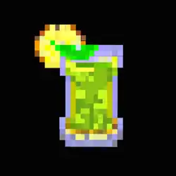Une image de La recette Amigatropical, un cocktail retro geek à base de whisky et de Tang tropical - image générée par IA (DALL-E)