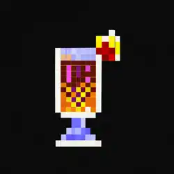 Une image de Recette du Galaxian Caramel, un cocktail retro geek à base de Malibu et de Red Bull - image générée par IA (DALL-E)