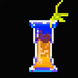 Une image de Retro Cocktail Rush : la recette du cocktail Curaçao Bleu, Dr Pepper et jus d'ananas - image générée par IA (DALL-E)