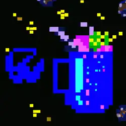 Une image de Recette de cocktail Galactic Quest aux Pop Rocks - image générée par IA (DALL-E)