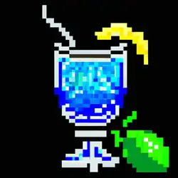 Une image de La recette du AmiGrenadine Fizz, le cocktail rétro geek à base de curaçao bleu - image générée par IA (DALL-E)