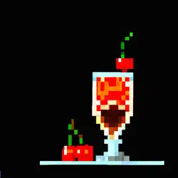 Une image de Recette du CaramAtari : un cocktail rétro geek - image générée par IA (DALL-E)